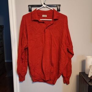 Gran Sasso Red V-Neck Sweater
